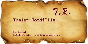 Thaler Rozália névjegykártya